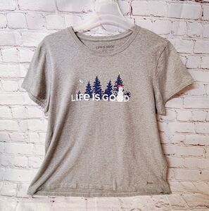 Life is Good Women's XXL Crusher Winter Vibes Snowman Graphic Crusher Tee Lounge